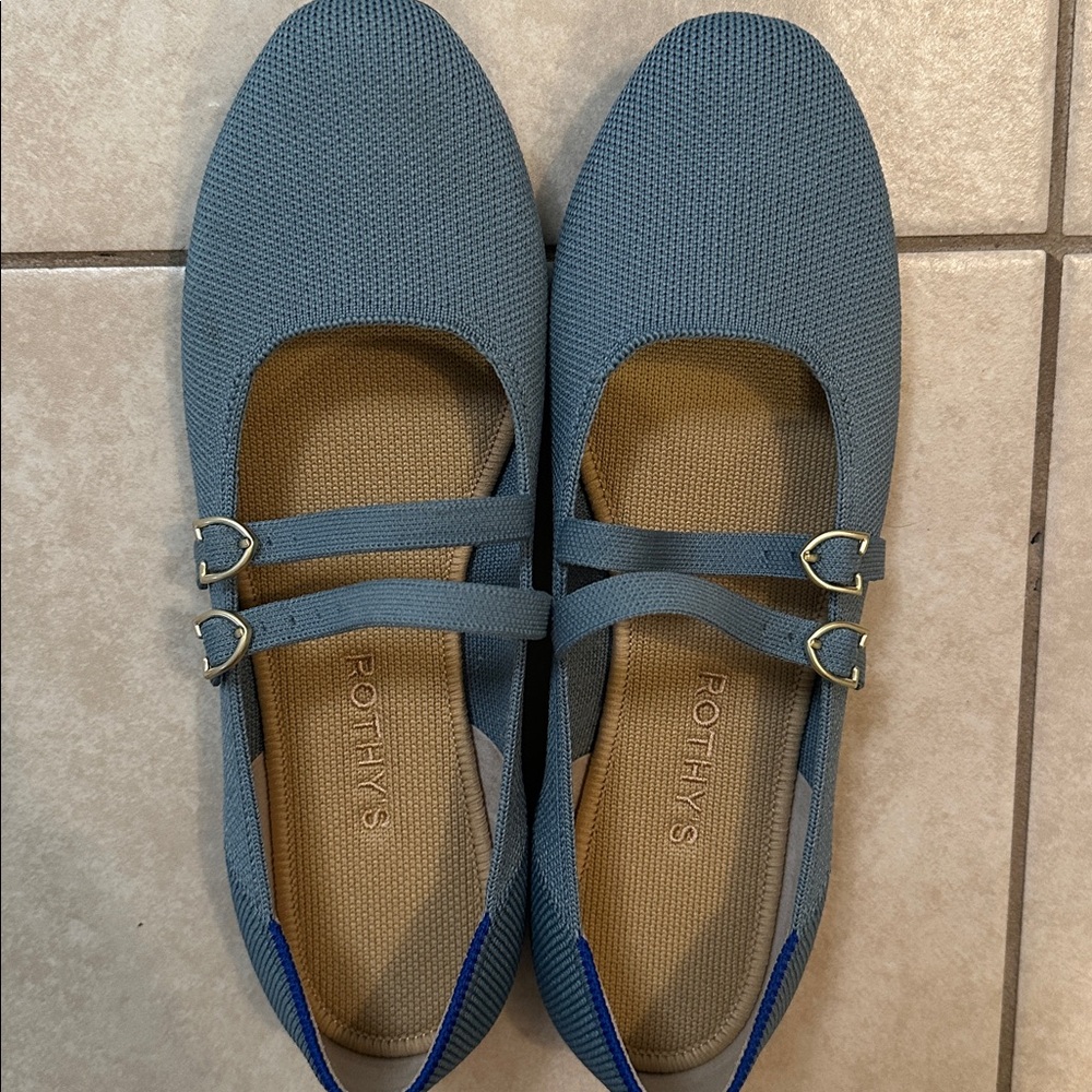 Rothy’s Double Buckle Mary Jane Blue